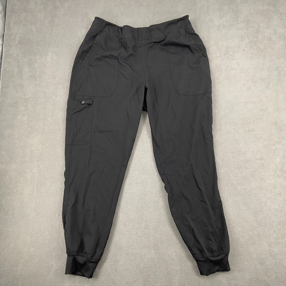 Med Couture Touch‎ Jogger Scrub Pants Womens Large Black Cargo Nursing Uniforms